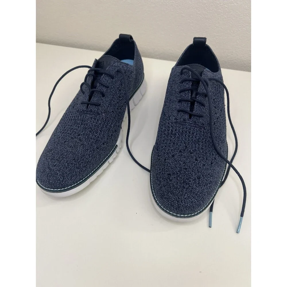 Cole Haan Zerogrand Stitchlite Wingtip Oxford Shoes Mens 12 M Blue White Lace Up
